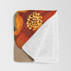 Pomegranate Botanical Art 1 Throw Blanket Gallery Image 3