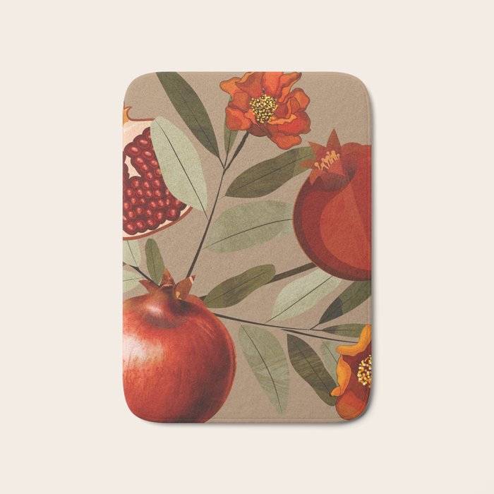 Pomegranate Botanical Art 1 Bath Mat Gallery Image 1