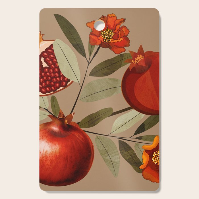 Pomegranate Botanical Art 1 Cutting Board Gallery Image 1
