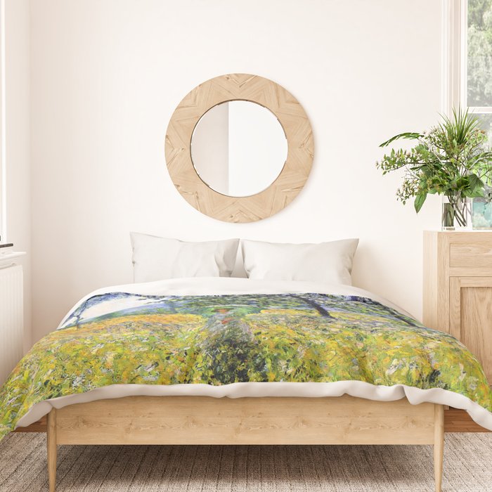 Claude Monet "Sunlight Effect under the Poplars", 1887 Duvet Cover Gallery Image 3