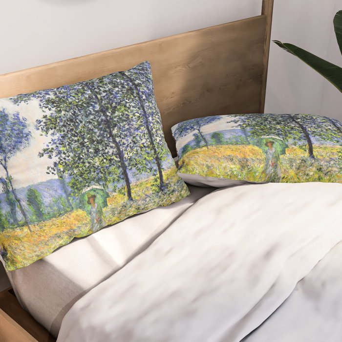 Claude Monet "Sunlight Effect under the Poplars", 1887 Pillow Sham Gallery Image 2