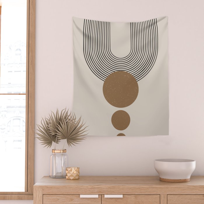 Luna - Mid Century Modern Abstract Art Wall Tapestry Gallery Image 2