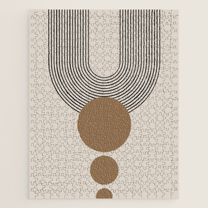 Luna - Mid Century Modern Abstract Art Jigsaw Puzzle Gallery Image 1