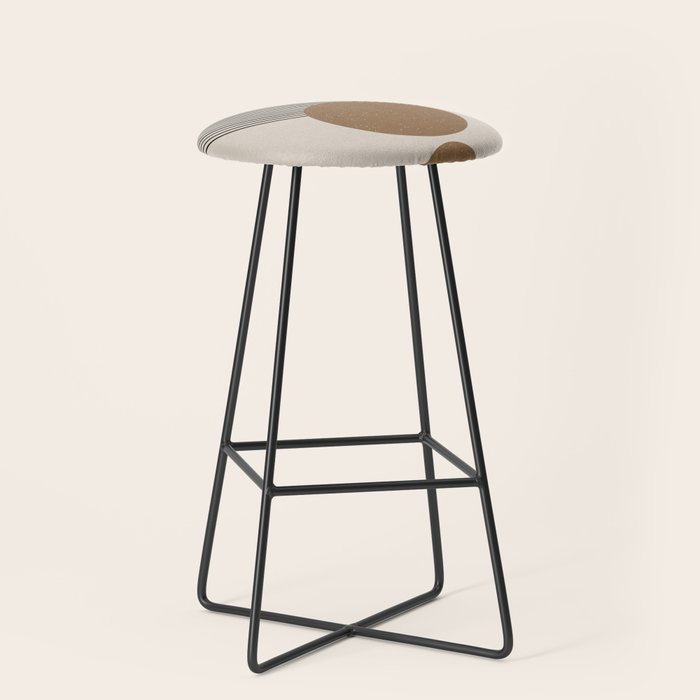 Luna - Mid Century Modern Abstract Art Stool Gallery Image 1