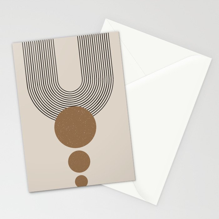 Luna - Mid Century Modern Abstract Art Stationery Card Gallery Image 2