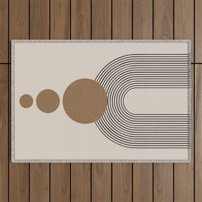 Luna - Mid Century Modern Abstract Art Outdoor Rug Gallery Image 1