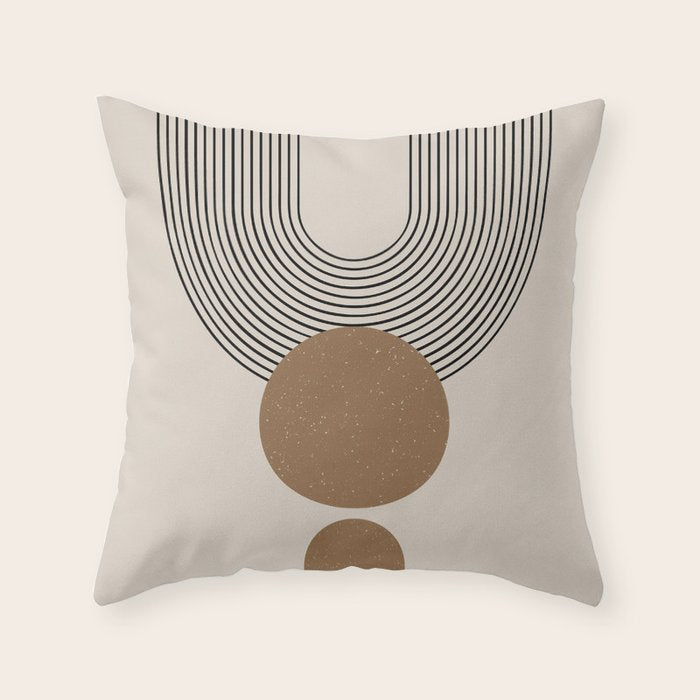 Luna - Mid Century Modern Abstract Art Throw Pillow Gallery Image 1
