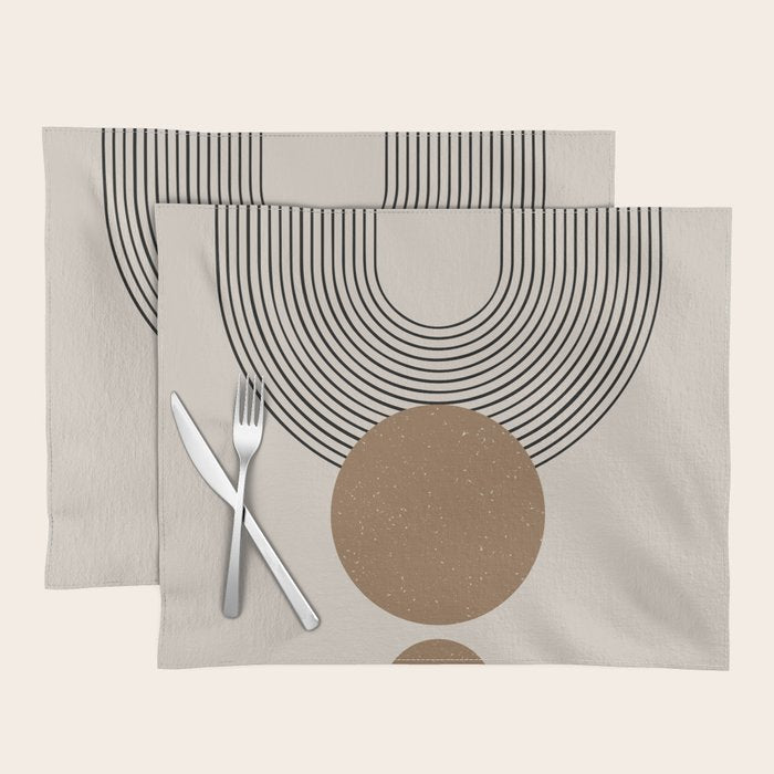 Luna - Mid Century Modern Abstract Art Placemat