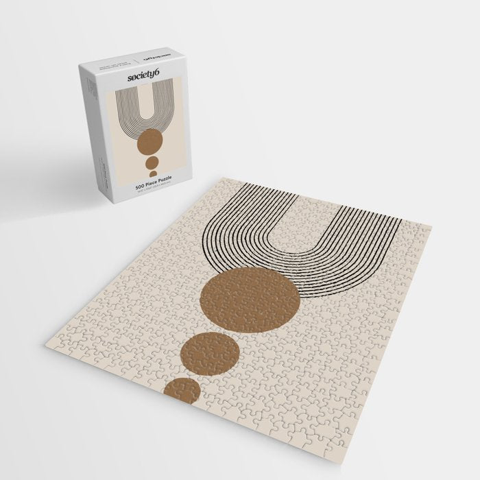 Luna - Mid Century Modern Abstract Art Jigsaw Puzzle Gallery Image 2