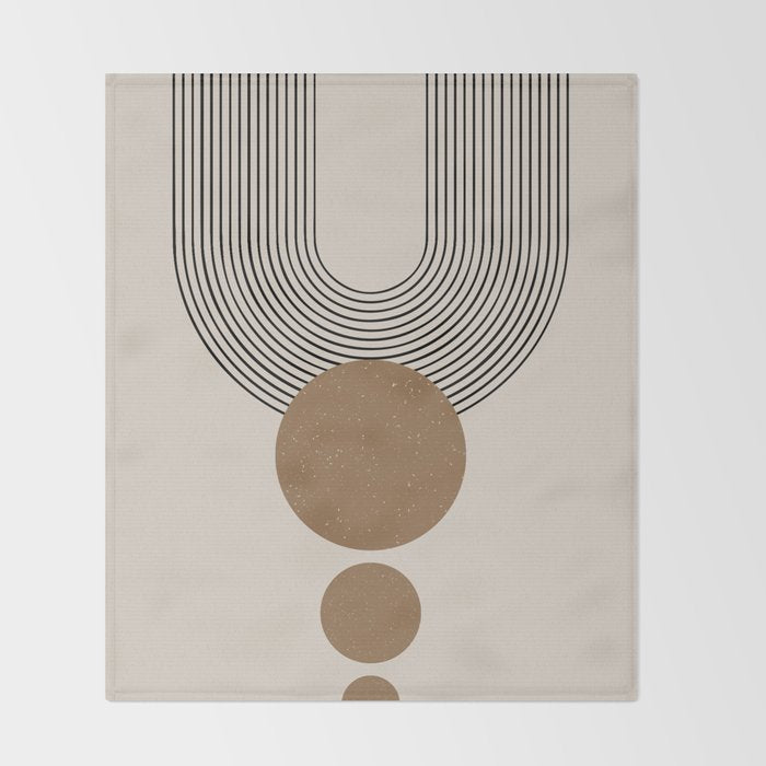 Luna - Mid Century Modern Abstract Art Throw Blanket Gallery Image 2