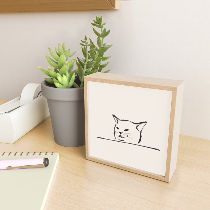 Confused cat meme drawing Mini Art Print Gallery Image 2
