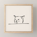 Confused cat meme drawing Mini Art Print Gallery Image 1