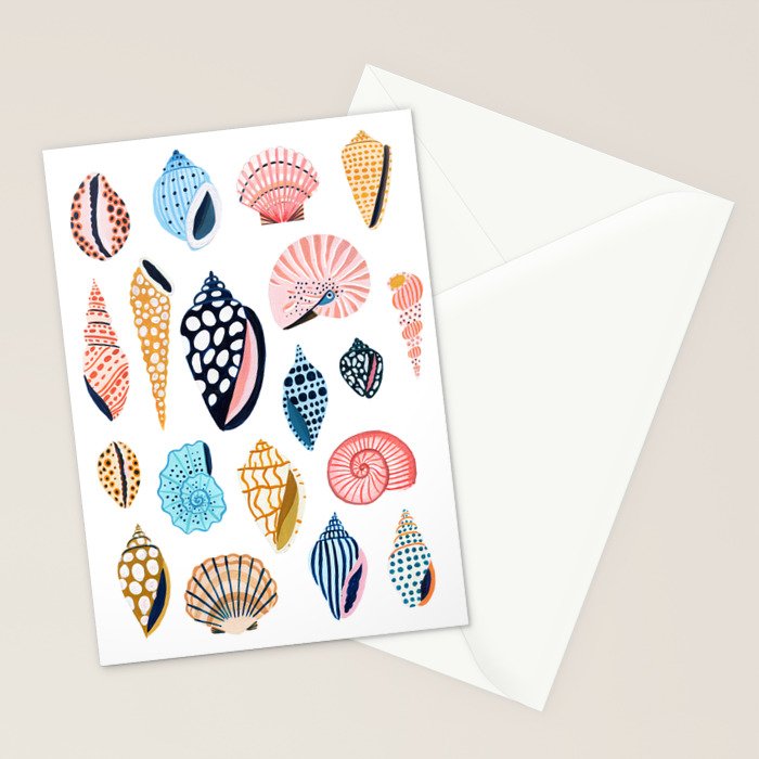 Under the Sea Shells Stationery Card Gallery Image 2