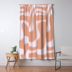 Dreamy Retro Liquid Swirl Contemporary Abstract 2 in Pastel Pink and Buff Apricot Window Curtain Gallery Image 5