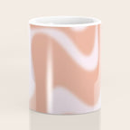 Dreamy Retro Liquid Swirl Contemporary Abstract 2 in Pastel Pink and Buff Apricot Coffee Mug Gallery Image 4