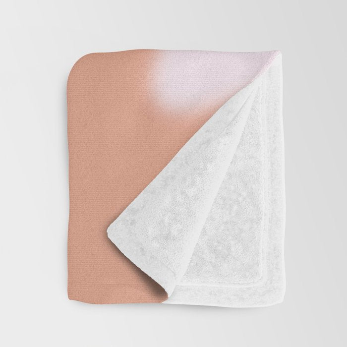 Dreamy Retro Liquid Swirl Contemporary Abstract 2 in Pastel Pink and Buff Apricot Throw Blanket Gallery Image 3