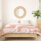 Dreamy Retro Liquid Swirl Contemporary Abstract 2 in Pastel Pink and Buff Apricot Duvet Cover Gallery Image 3