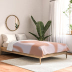 Dreamy Retro Liquid Swirl Contemporary Abstract 2 in Pastel Pink and Buff Apricot Comforter Gallery Image 2