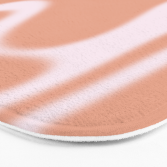Dreamy Retro Liquid Swirl Contemporary Abstract 2 in Pastel Pink and Buff Apricot Bath Mat Gallery Image 3