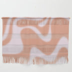Dreamy Retro Liquid Swirl Contemporary Abstract 2 in Pastel Pink and Buff Apricot Wall Hanging Gallery Image 1