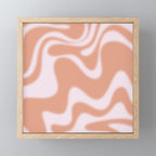 Dreamy Retro Liquid Swirl Contemporary Abstract 2 in Pastel Pink and Buff Apricot Mini Art Print Gallery Image 1