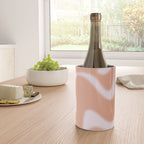 Dreamy Retro Liquid Swirl Contemporary Abstract 2 in Pastel Pink and Buff Apricot Wine Chiller Gallery Image 4