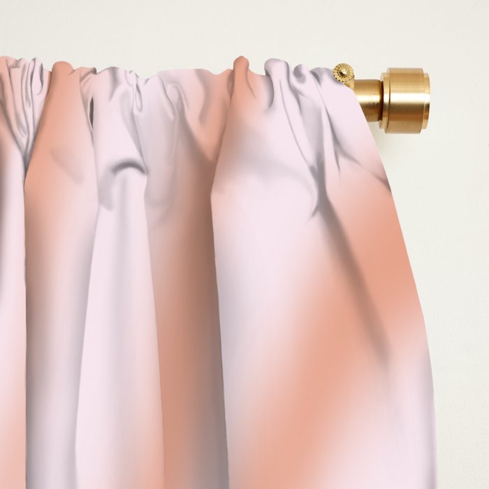 Dreamy Retro Liquid Swirl Contemporary Abstract 2 in Pastel Pink and Buff Apricot Window Curtain Gallery Image 2