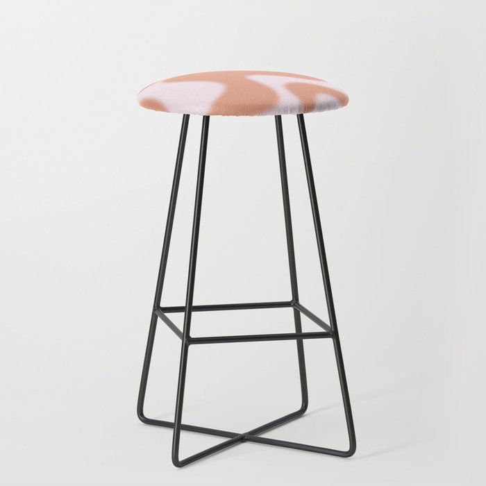 Dreamy Retro Liquid Swirl Contemporary Abstract 2 in Pastel Pink and Buff Apricot Stool Gallery Image 1