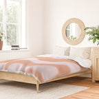 Dreamy Retro Liquid Swirl Contemporary Abstract 2 in Pastel Pink and Buff Apricot Duvet Cover Gallery Image 2