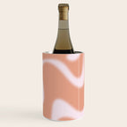 Dreamy Retro Liquid Swirl Contemporary Abstract 2 in Pastel Pink and Buff Apricot Wine Chiller Gallery Image 1