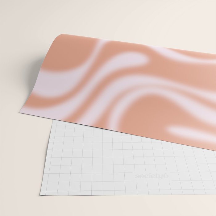 Dreamy Retro Liquid Swirl Contemporary Abstract 2 in Pastel Pink and Buff Apricot Wrapping Paper Gallery Image 2