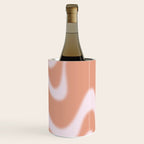 Dreamy Retro Liquid Swirl Contemporary Abstract 2 in Pastel Pink and Buff Apricot Wine Chiller Gallery Image 3