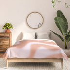 Dreamy Retro Liquid Swirl Contemporary Abstract 2 in Pastel Pink and Buff Apricot Comforter Gallery Image 3