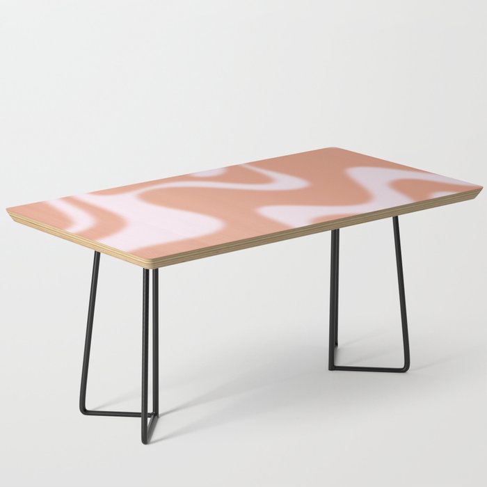 Dreamy Retro Liquid Swirl Contemporary Abstract 2 in Pastel Pink and Buff Apricot Coffee Table Gallery Image 1