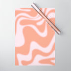 Dreamy Retro Liquid Swirl Contemporary Abstract 2 in Pastel Pink and Buff Apricot Wrapping Paper Gallery Image 1