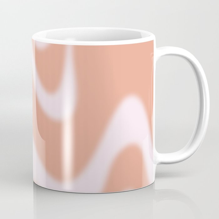 Dreamy Retro Liquid Swirl Contemporary Abstract 2 in Pastel Pink and Buff Apricot Coffee Mug Gallery Image 1