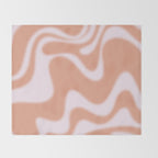 Dreamy Retro Liquid Swirl Contemporary Abstract 2 in Pastel Pink and Buff Apricot Throw Blanket Gallery Image 2
