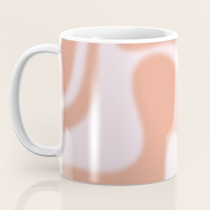 Dreamy Retro Liquid Swirl Contemporary Abstract 2 in Pastel Pink and Buff Apricot Coffee Mug Gallery Image 3