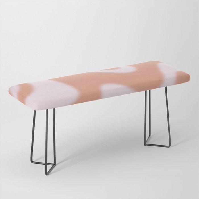 Dreamy Retro Liquid Swirl Contemporary Abstract 2 in Pastel Pink and Buff Apricot Bench Gallery Image 1