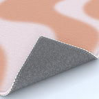 Dreamy Retro Liquid Swirl Contemporary Abstract 2 in Pastel Pink and Buff Apricot Rug Gallery Image 4