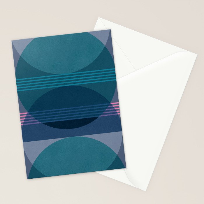 Abstraction_BLUE_LANDSCAPE_MOONLIGHT_NATURE_POP_ART_)521A Stationery Card Gallery Image 2