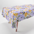 Colorful birds in garden flowers YL Tablecloth Gallery Image 1