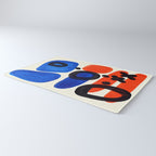 Blue Orange Fun Colorful Mid Century Modern Abstract Painting Shapes Pattern Rug Gallery Image 3