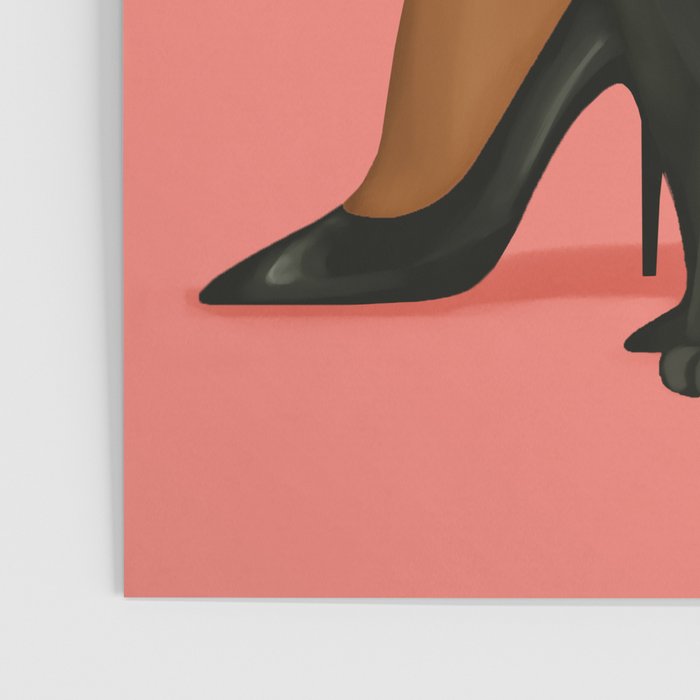 Woman in Heels with Black Cat Poster Gallery Image 3