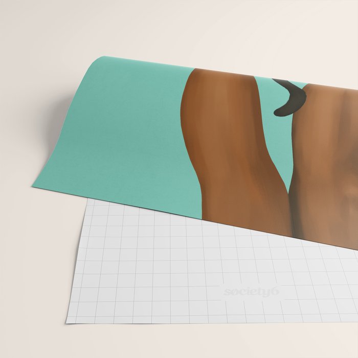 Woman in Heels with Black Cat Wrapping Paper Gallery Image 2