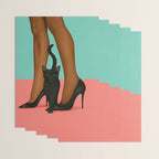 Woman in Heels with Black Cat Wrapping Paper Gallery Image 3