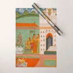 Title Ragini Gunakali, Page from a Jaipur Ragamala Set Place Rajasthan Indian Miniature Painting  Wrapping Paper Gallery Image 1