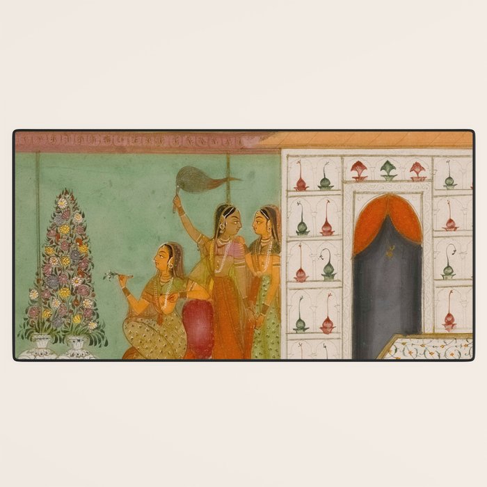 Title Ragini Gunakali, Page from a Jaipur Ragamala Set Place Rajasthan Indian Miniature Painting  Desk Mat Gallery Image 3