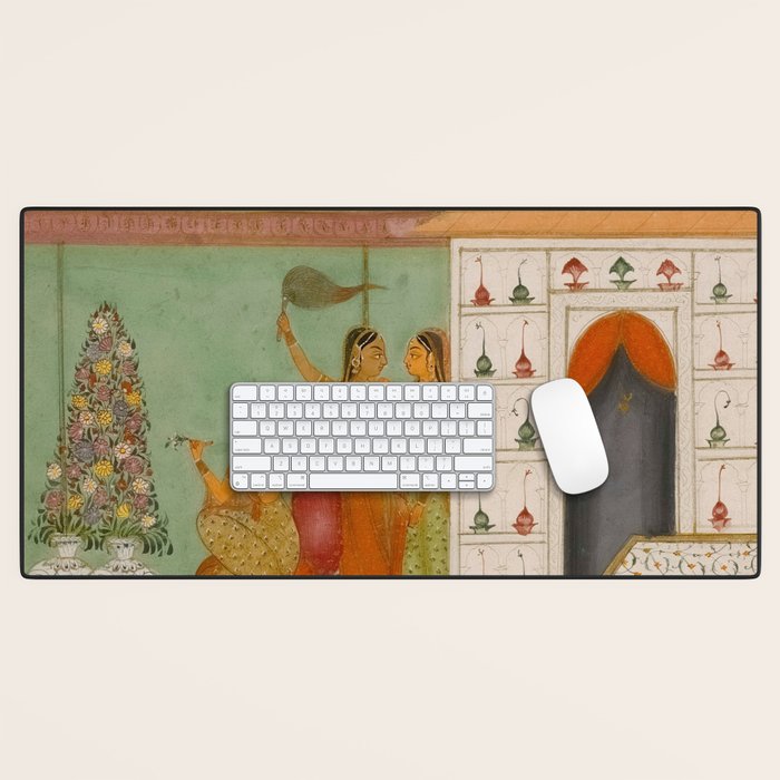 Title Ragini Gunakali, Page from a Jaipur Ragamala Set Place Rajasthan Indian Miniature Painting  Desk Mat Gallery Image 1