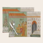 Title Ragini Gunakali, Page from a Jaipur Ragamala Set Place Rajasthan Indian Miniature Painting  Placemat Gallery Image 1